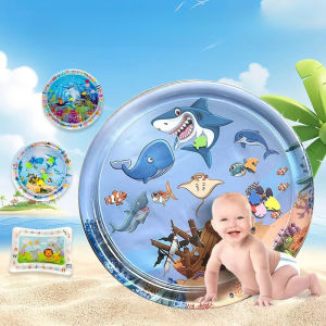 【Dargly】เสื่อน้ำสำหรับเด็ก สัตว์เลี้ยงเสื่อน้ำ ที่นอนเย็น เบาะน้ำพองลม 3 มิติ พร้อมปูปลาดุ้กดิ้กในน้ำ เบาะเป่าลม 100cm