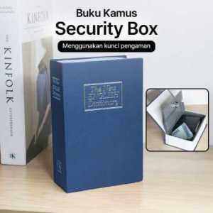 COD KIRIM CEPAT Brankas Mini Bentuk Buku Kamus Uang Emas Dokumen Tahan Api dan Air Key Lock Safe Box