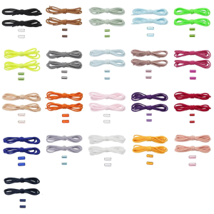 Elastic No Tie Shoelaces for Effortlessly Wear Sneakers Shoe Strings with Metal Aglets for Students and Professionals