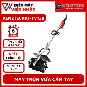 Máy trộn đảo vữa cầm tay chạy điện Kenzteck 1 công suất lớn 4980W có 6 cấp chỉnh tốc dài 1m4 - Hàng loại 1 giá rẻ - Điện máy Việt Nhật