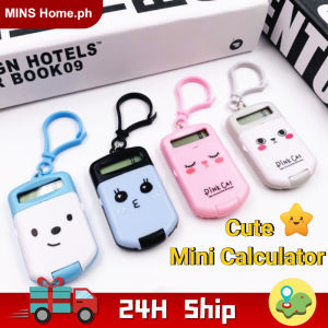 Portable Colorful Calculator Mini Flip Calculator Key Ring School Calculator Cute Pendant Keychain