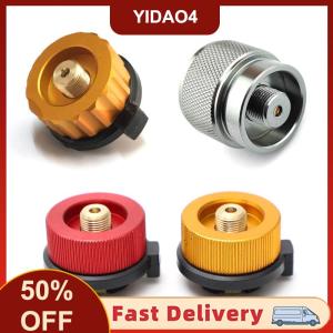 【YIDAO4】 Chất lượng cao cắm trại lò gas chuyển đổi thiết bị dài gas Tank gas lò chuyển đổi đầu kim loại gas Tank xi lanh Adapter