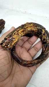 Gelang Akar Bahar Merah Tembus Cahaya Mumer Ukir Full Naga 3d