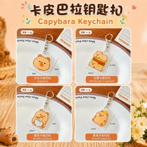 Capybara Keychain Capybara 🔑 卡皮巴拉钥匙扣 Gantungan Kunci Kartun Comel Hiasan Beg Sekolah Cute Cartoon Kawaii Key Holder School Bag Acrylic