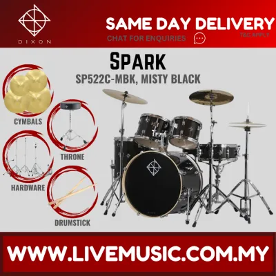 Dixon Spark Standard SP522C1 5-Piece Drum Kit w/Hardware+3 Cymbals