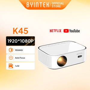 BYINTEK K45 Smart Projector 950ANSI Auto Focus 1080P Full HD Support Android TV WiFi Home Cinema