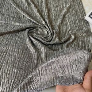Vải Xuất Dư Thun Gân Nhũ Bạc Lấp Lánh Khổ 1m5 - Chất Mềm Rũ Co Giãn - May Đầm Đồ Thiết Kế