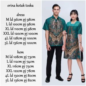 BATIK COUPLE SOLO KELUARGA FAMILY SARIMBIT DRES TUNIK  PASANGAN MODERN UNTUK KONDANGAN TERBARU KEKINIAN AYAH IBU ANAK SERAGAM SERAGAMAN JUMBO KECIL PREMIUM LENGAN PENDEK ERINA KOTAK TOSKA