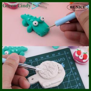 [Green Cindy] เครื่องมือแกะสลักดินซิลิโคน5ชิ้น เซ็ตสำหรับแปรงทำขึ้นรูปเล็บอุปกรณ์ปั้นดินเผาแกะสลักเซรามิกแบบทำมือ
