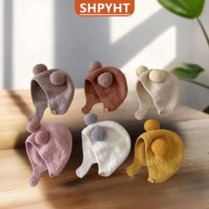 [COD] SHPYHT SPORTS Cute Baby Hats Winter Warm Infant Beanie Cap With Ball Kids Girl Boys Kids Warm Woolen Ear Protection Pullover Hats