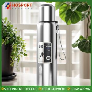 Premium 600-1000ml Stainless Steel Thermal Mug with Handle Rope for Travel and Daily Commutes