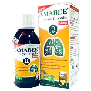 Siro Ho Keo ong  Amabee Royal Propolis - Giúp Giảm Ho Long Đờm  giảm đau rát họng - dùng an toàn   hiệu quả cho trẻ em - chai 100ml.