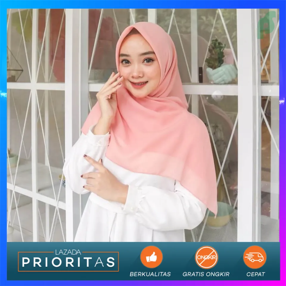 Dusty Peach hijab bella square warna Dusty Peach kerudung segi