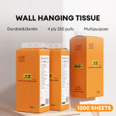 Deluxe Soft Facial Tissue Paper 4ply Wall Hanging  Sheets Hanging Drawer Toilet Paper Kitchen Tissue 1000pcs