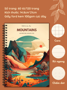 Sổ tay lò xo 120 trang ruột ford kem 100gsm loại cao cấp bìa kraft nâu 400 gsm - Sổ tay ghi chép lưu niệm