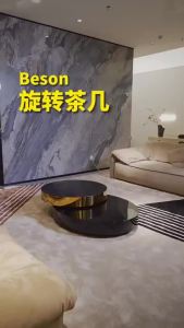 Italian Style Rotating Coffee Table High-end Extendable Round Combination Tea Table
