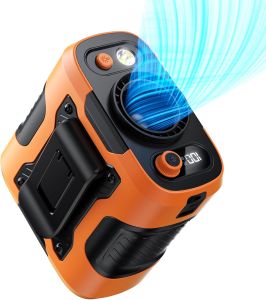 Portable Waist Clip Fan Flashlight Powerbank 6000mah 3in1 Airflow Cooling Fans for Outdoor 100 Speeds Brownout Fan