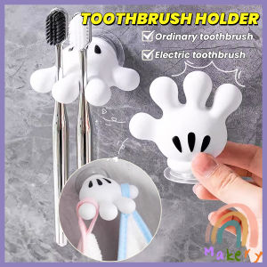 Makery【Ready in Stock】 Creative Hand Shape Wall Hanging Toothbrush Holder Paste Hooks Home Decor