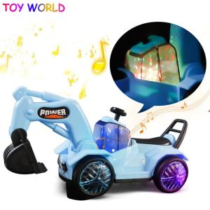 【Crazy Sale】Children Excavator Construction Toy Electric Music Light Universal Wheel Vehicle Toy Model Play Gifts for Kids Boys