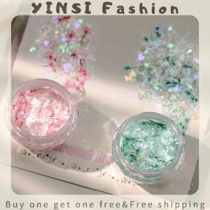 YINSI 1Box Nail Mix Dried Flower Sequins Nail Shining Flour Hyper Flash Sequin Nail Art Nail Decoration DIY