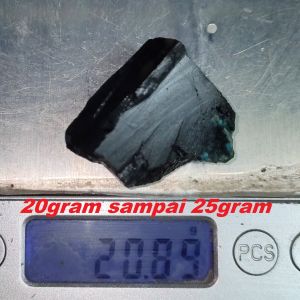 batu bacan doko lempengan hitam full kristal bodyglass