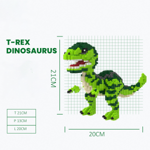 Shenelin Nano Blocks Dinosaurus 3D Model Mainan Blok Susun Blok Konstruksi DIY Dekorasi Hiasan Karakter AnimasiHadiah Kado Anak