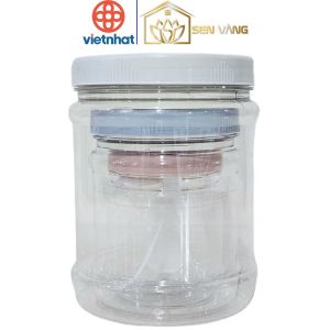Bộ 3 lọ keo tròn trong nhựa VIỆT NHẬT - Kèm muỗng nắp kín - Ngâm rau củ đựng gia vị - 1056