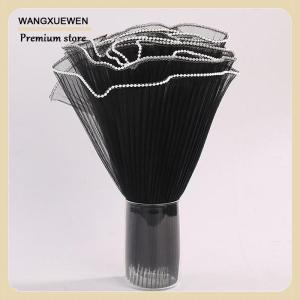 [COD] กระดาษห่อดอกไม้เส้นคลื่นขนาด28ซม. X 1ม. บรรจุภัณฑ์ช่อดอกไม้ผ้าลูกไม้ตาข่าย