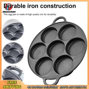 Winnereco 7 หลุมกระทะไข่เจียวกระทะเหล็กหล่อห้องครัวแบบไม่ติดแฮมแพนยัดแพนแพนแพนแพนแพนเค้กอาหารเช้า