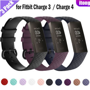 3 Pcs Silicone Strap For Fitbit Charge 3 Charge 4 Quick Release Wristband Strap Loop For Fitbit Charge 3 SE