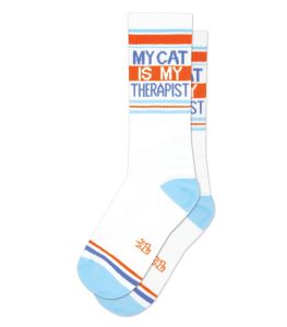 Gumball Poodle My Cat Is My Therapist Gym Crew Socks (One Size Fits Most)
