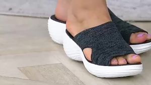 Hug Me Bear Shop【Kasut】Womens Wedges Casual Mesh Open Toe Sandal Soft Beach Sandals for Women