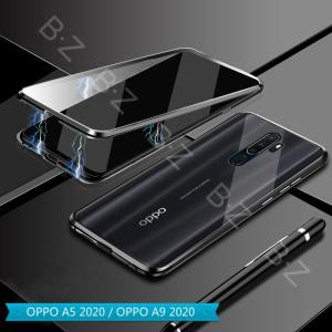 For OPPO A5 2020 / OPPO A9 2020 Magnetic Case 360 Front+Back double-sided 9H Tempered Glass Case For OPPO A5 2020 / OPPO A9 2020 Metal Bumper Case