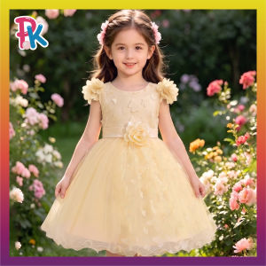 [0mth-4±yrs] Gaun Budak Bayi Perempuan Kembang Kenduri Baby Girl Kids Dress Princess Premium Soft Birthday Wedding
