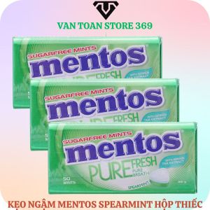 Kẹo ngậm MENTOS pure fresh spearmint hộp thiếc 35g