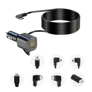 Cáp tự động ABS nhỏ USB với đôi sạc nhanh & điện áp hiển thị xe thông dụng cho điện thoại máy tính bảng