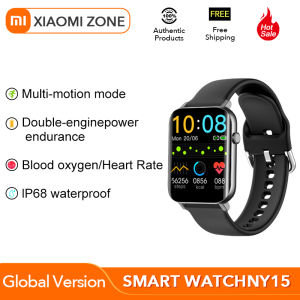 KKJ Smart Watch NY15 bluetooth 5.0 Pedometer Watches Heart R-ate Blood Oxygen ECG Sports Mode IP68 Waterproof Man Women Smartwatch Supports Phone