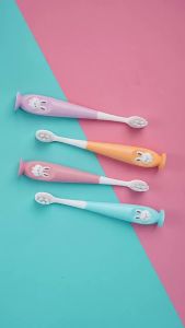 Bunny Designed Toothbrush with Soft Silicone Bristle Non-Slip Grip and Silica Gel Sucker Baby Small Head Soft for Kids with Case 1pc