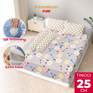 Kintakun Dluxe Sprei Set Tinggi 25cm Premium - Motif Bunga Klasik - Size Queen/King