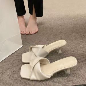 2025 Trendy Korean Style 2" Heel Height High Heels Sandals: Elegant Retro Design Suitable for Casual Party & Valentines Gift#FT401