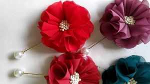 Hoa cài áo Canto trâm ngọc mẫu mới nhiều màu cực xinh
