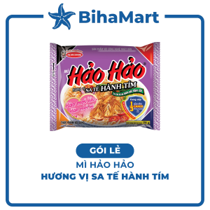 [GÓI LẺ] - ACECOOK - Mì Hảo Hảo Sa Tế Hành Tím (75g/gói) - Mì ăn liền Hảo Hảo hương vị Sa tế hành tím  (Hảo Hảo sate/ Hảo Hảo satay / Hảo Hảo Sa te hành tím)