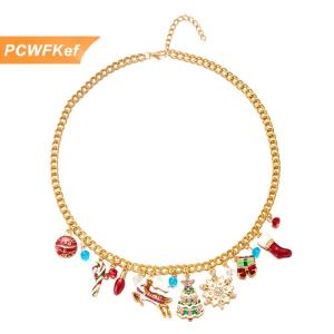 【PCWFKef】 สร้อยข้อเท้าต้นคริสต์มาสประดับกระดิ่งสำหรับผู้หญิงของขวัญเครื่องประดับสำหรับงานเทศกาลงานเทศกาลงานเทศกาลเพทายรูปต้นคริสต์มาส
