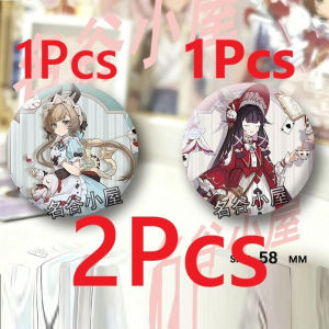 2Pcs/Set Game Sandrone Marionette Badge Columbina Hyposelenia Kuutar Moon Maiden Damselette 58mm Pin Collection Breastpin for Bags Clothe Gift