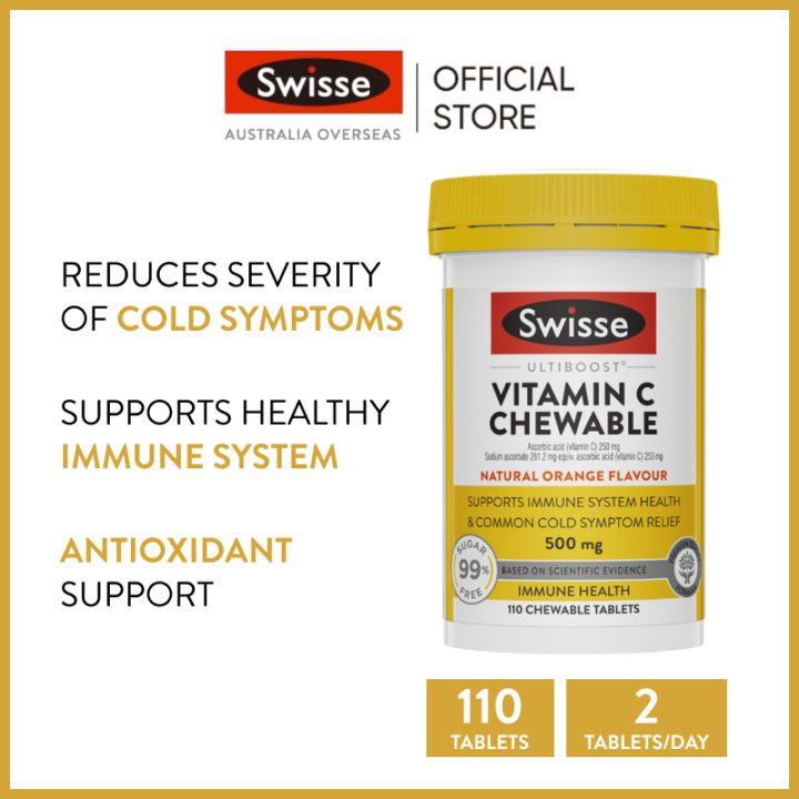 Swisse Ultiboost Vitamin C Chewable 110 Chewable Tablets (EXP:09 2025 ...