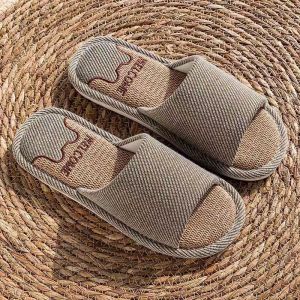 Spring And Autumn Home Non-Slip Four-Season Slippers For Couples Indoor MenS And WomenS Slippers Guest Hospitality Cotton Shoes