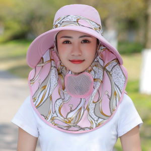 TOPI PANTAI VISOR LIPAT WANITA LEBAR / TOPI PANTAI CADAR PENUTUP WAJAH TOPI PANCING ANTI UV TP10