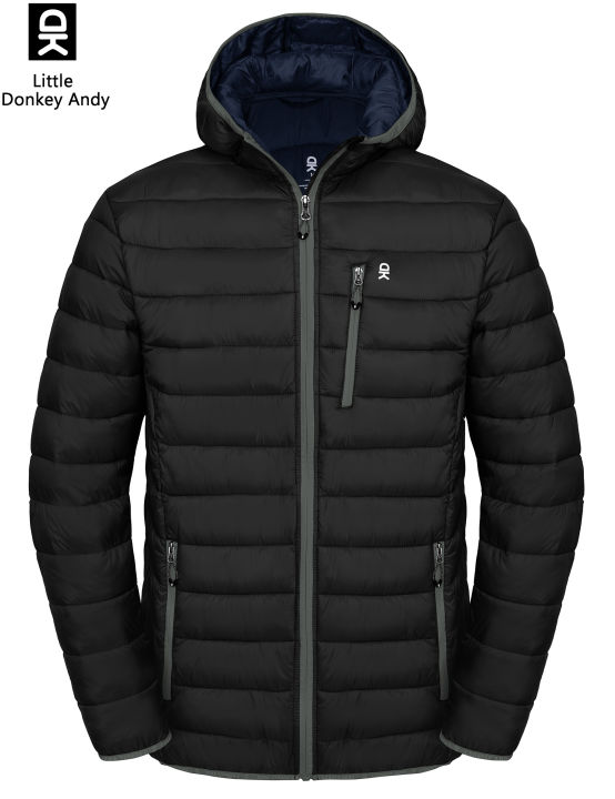 LittleDonkeyAndy Men's Packable Lightweight Puffer Jacket Hooded Windproof  Winter Coat with Recycled Insulation Lazada