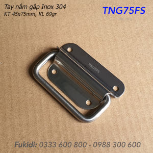 Tay nắm gập tay nắm hộp gỗ inox 304 KT 45x75x1mm - TNG75FS