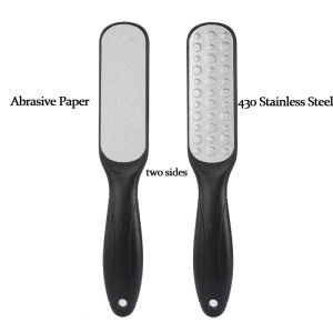 Double Sided Foot Scrub Brush Remove Dead Skin Exfoliating Spa Foot Care Tool Stainless Steel